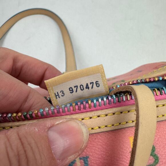 Dooney & Bourke Y2K Rainbow Barrel Bag Monogram Pink LIKE NEW - Picture 9 of 9